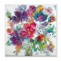 Stupell Industries Whimsical Floral Pop Bouquet Spring Flower Inspired Paintings Unframed Art Print Wall Art, 12x12, by Third and Wall
