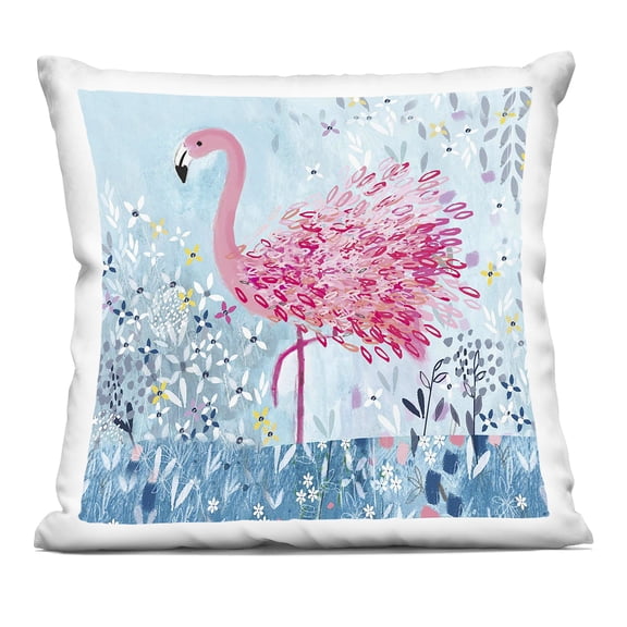 Stupell Industries Whimsical Flower Flamingo Decorative Printed Throw Pillow, design by Clare Tupper
