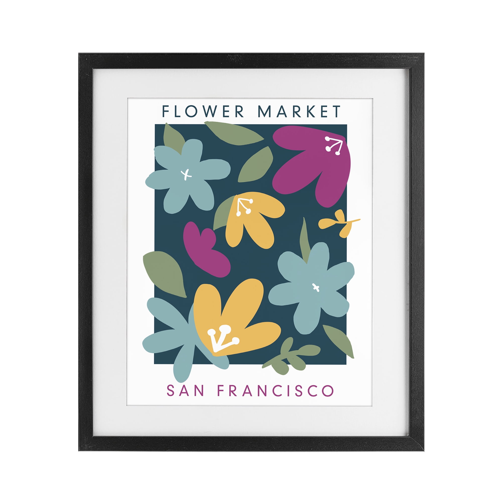 Stupell Industries Whimsical Flower Market Black Framed Print Under Glass, design by Anna Quach
