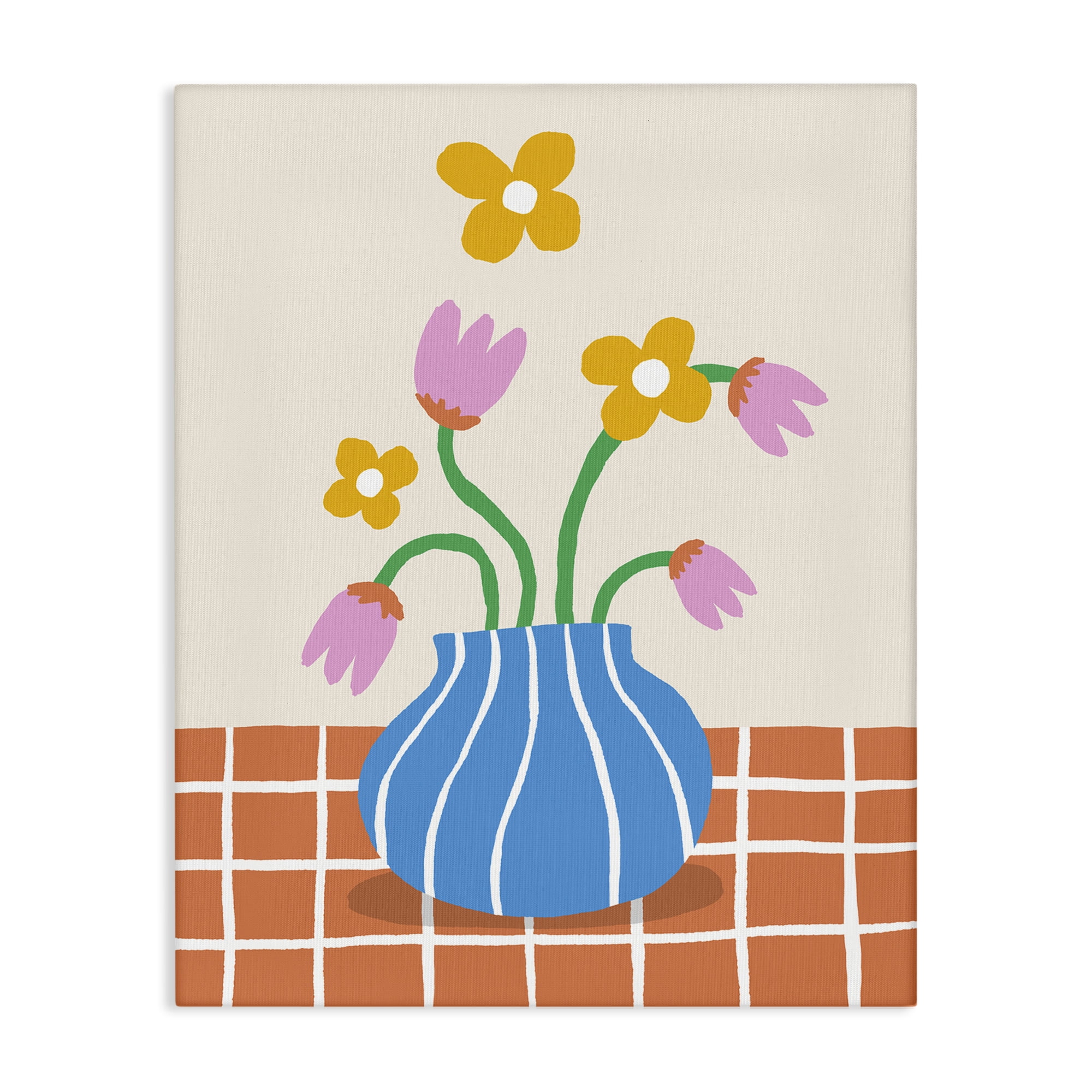 Stupell Industries Whimsical Flower Market Plants & Flowers Painting Wrapped Canvas Art Print Wall Art, 16 x 20