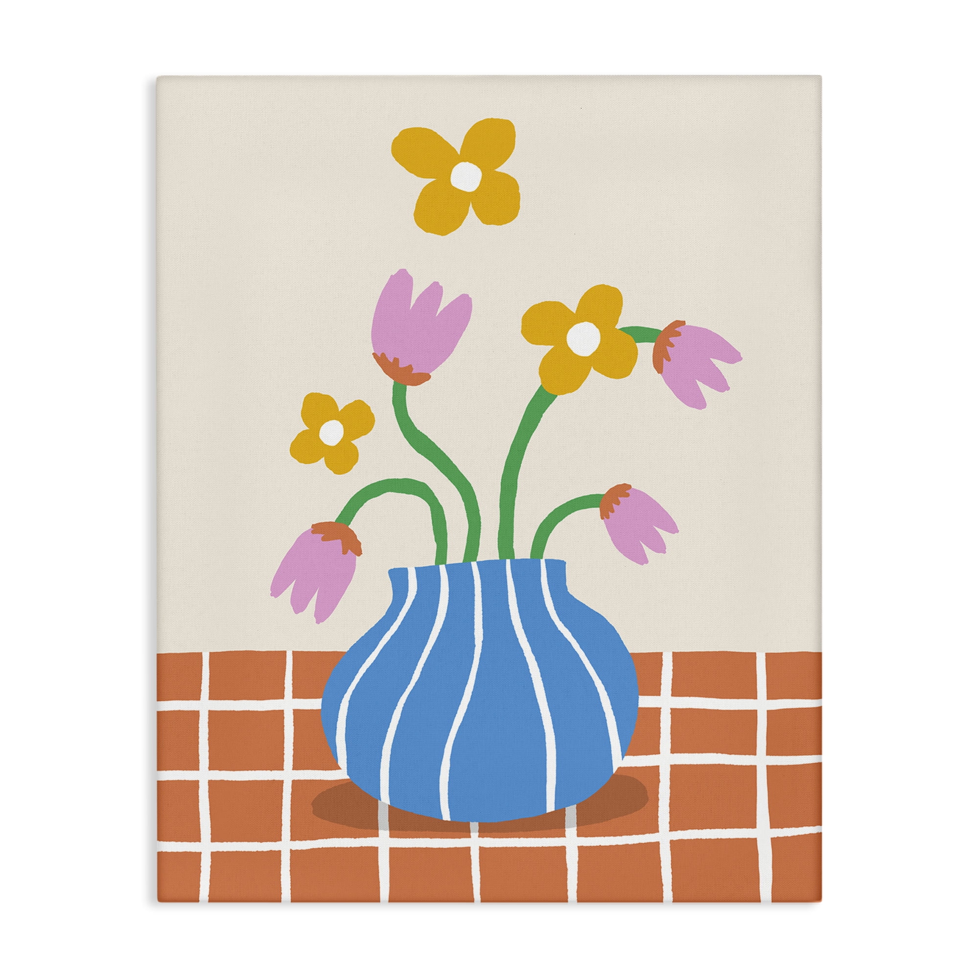 Stupell Industries Whimsical Flower Market Plants & Flowers Painting Wrapped Canvas Art Print Wall Art, 30 x 40
