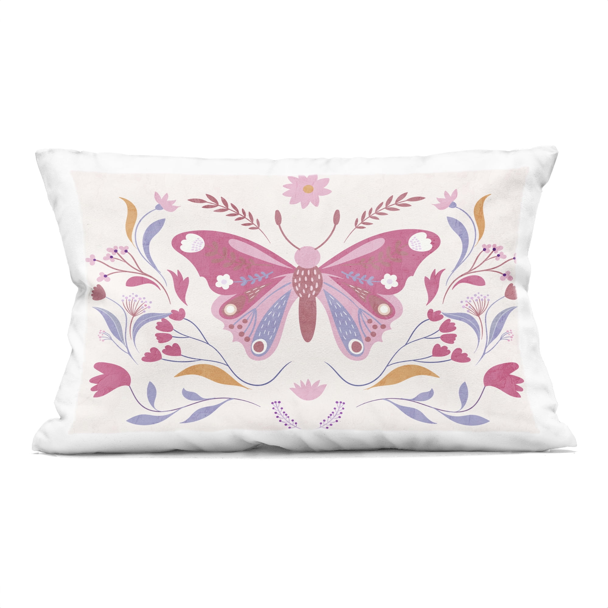 Stupell Industries Whimsical Folk Butterfly Decorative Printed Throw Pillow, design by Kim Allen