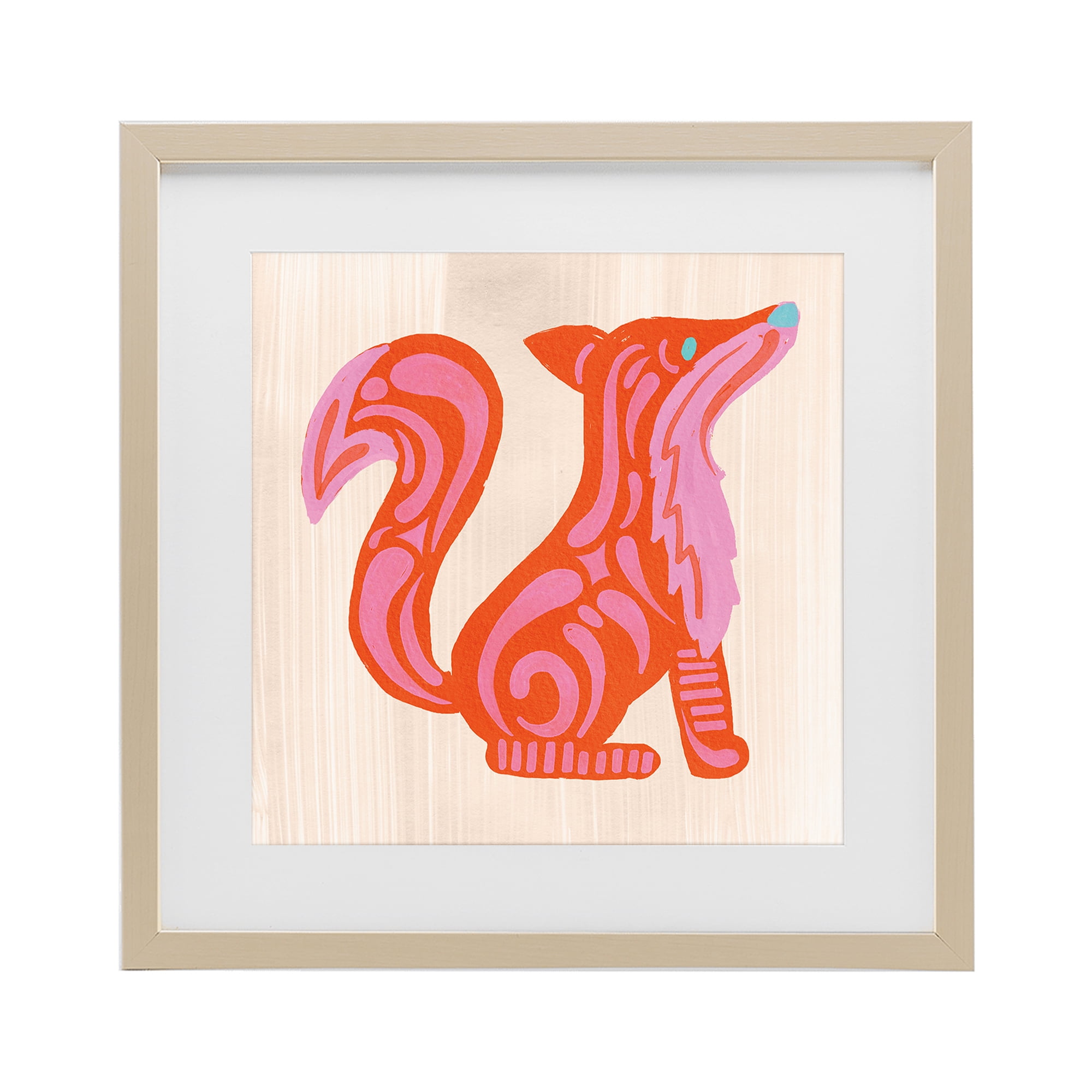 Stupell Industries Whimsical Folk Fox Vibrance Birch Framed Print Under Glass, design by The Paper Curator