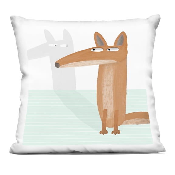 Stupell Industries - Whimsical Fox Shadow Throw Pillow 18" x 18" by Carla Daly