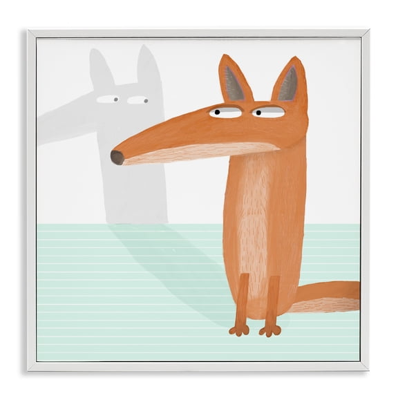 Stupell Industries Whimsical Fox Shadow White Framed Giclee Art, design by Carla Daly