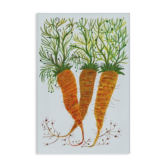 Stupell Industries Whimsical Garden Carrots Food & Beverage Painting Wrapped Canvas Canvas Art Print Wall Art, 16 x 24