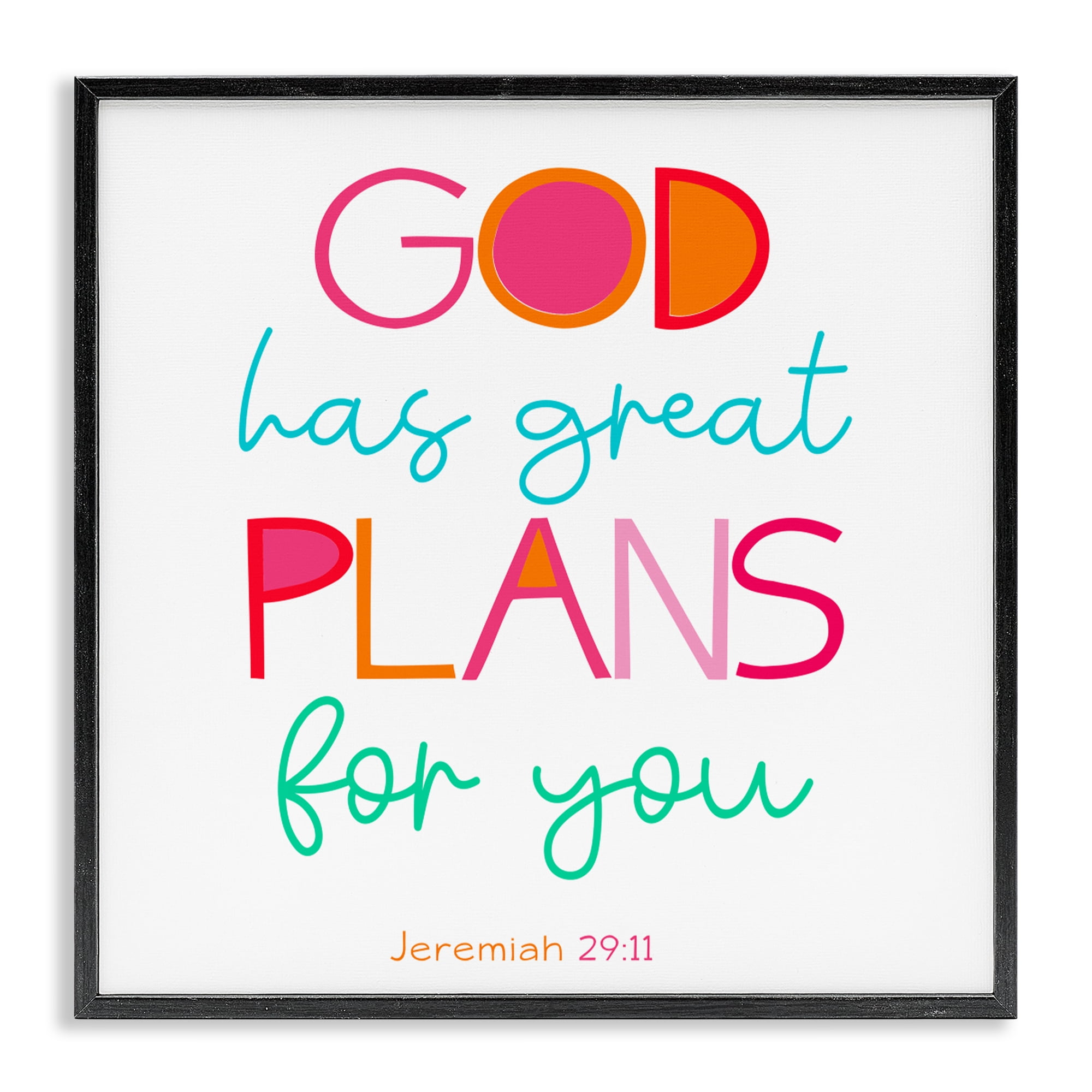 Stupell Industries Whimsical God's Plans For You Black Framed Giclee Art, design by SD Graphics Studio