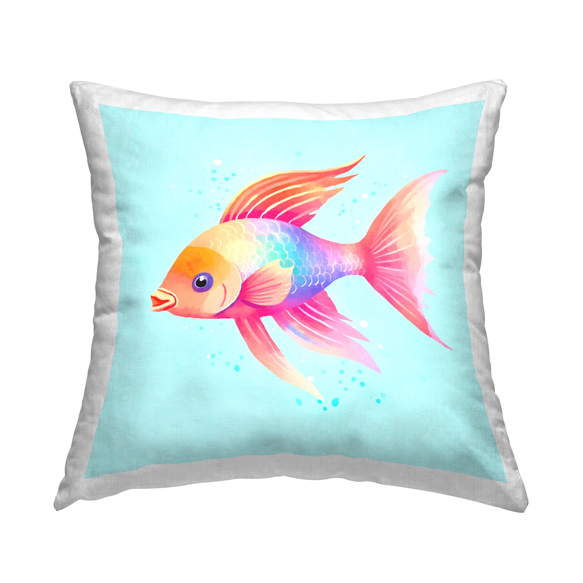 Stupell Industries Whimsical Gradient Fish Decorative Printed Throw Pillow Design by Andrea Haase.