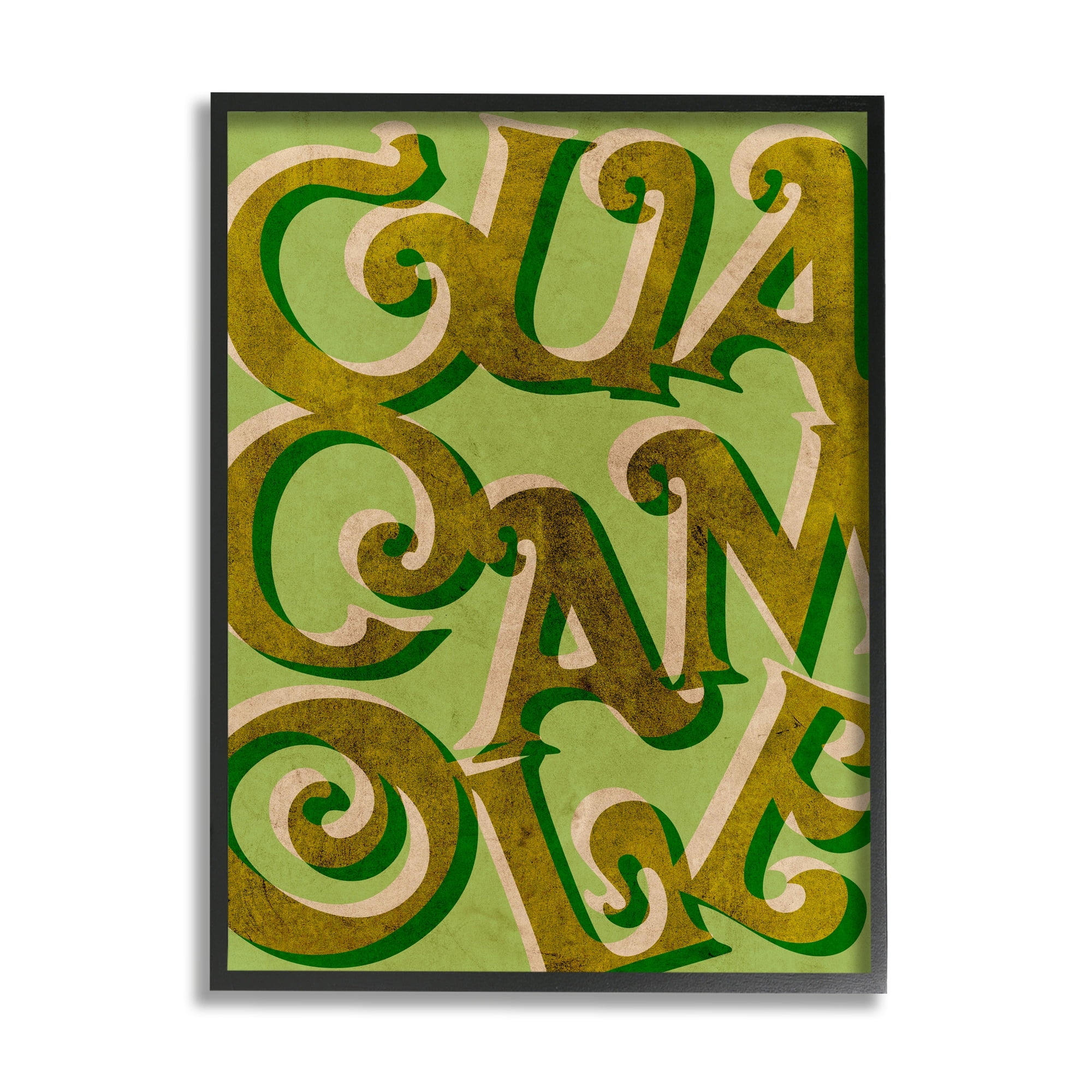 Stupell Industries Whimsical Guacamole Typography Layered Lettering Kitchen Sign Graphic Art Black Framed Art Print Wall Art, Design by Daphne Polselli