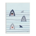 thumbnail image 1 of Stupell Industries Whimsical Happy Sharks Swimming Ocean Line Pattern, 13 x 19, Design by Kyra Brown, 1 of 5