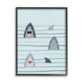 thumbnail image 1 of Stupell Industries Whimsical Happy Sharks Swimming Ocean Line Pattern, 16 x 20, Design by Kyra Brown, 1 of 5