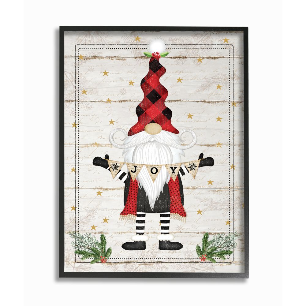 Stupell Industries Whimsical Holiday Gnome with Winter Joy Sentiments Designed by Jennifer Pugh