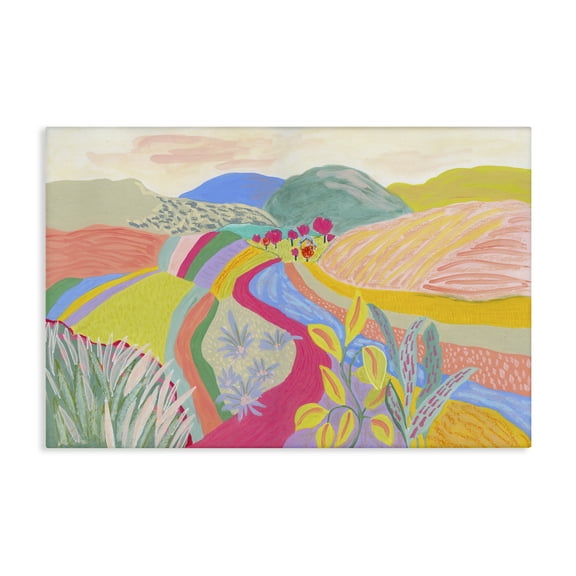 Stupell Industries Whimsical Hued Farmland Landscape & Nature Painting Wrapped Canvas Art Print Wall Art, 24 x 16