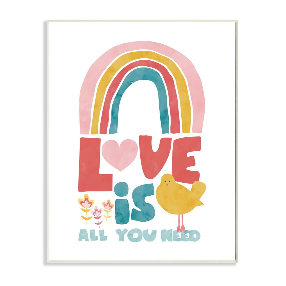 Whimsical Rainbow Love Quote Nursery Wall Plaque