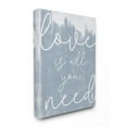 thumbnail image 1 of Stupell Industries Whimsical Love Is All You Need Script Blue White Quote Canvas Wall Art Design by Daphne Polselli, 16" x 20", 1 of 6