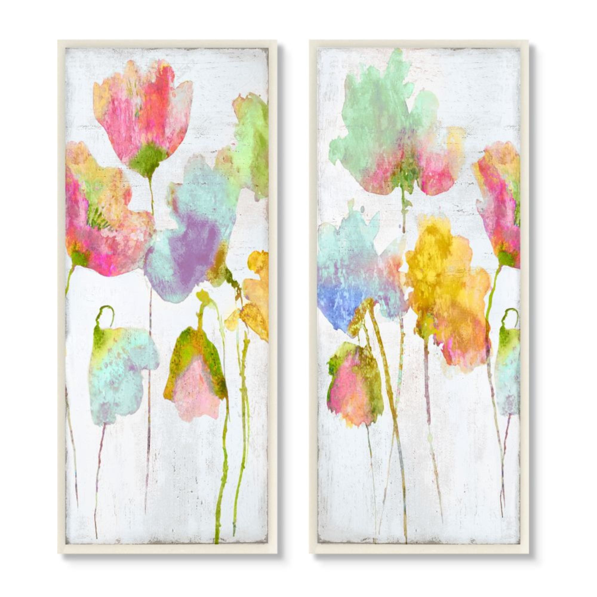 Stupell Industries Whimsical Multicolor Florals Blooming Yellow Pink Design by Vanessa Austin
