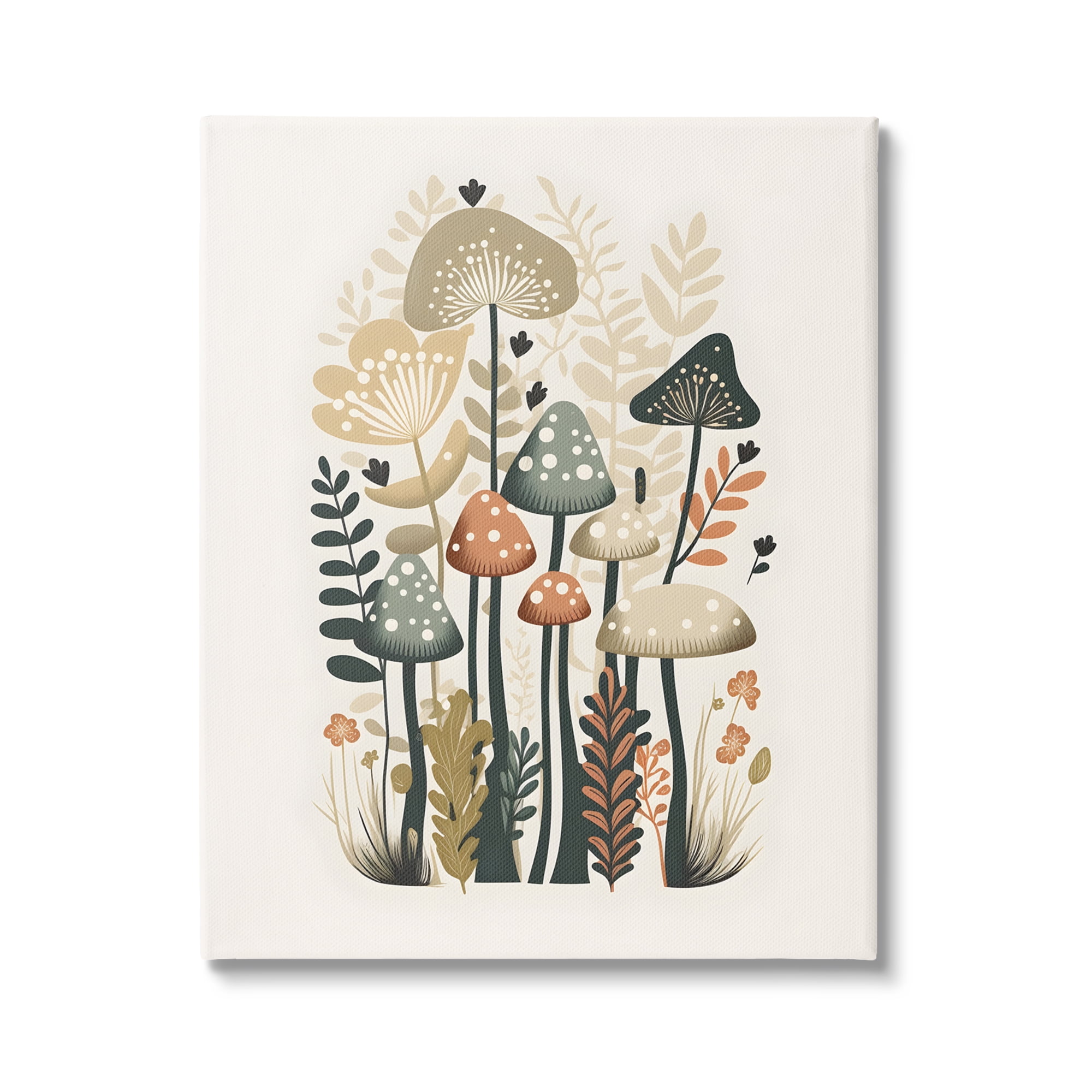Stupell Industries Whimsical Mushroom Botanicals Botanical & Floral Painting Gallery Wrapped Canvas Art Print Wall Art, 30 x 40