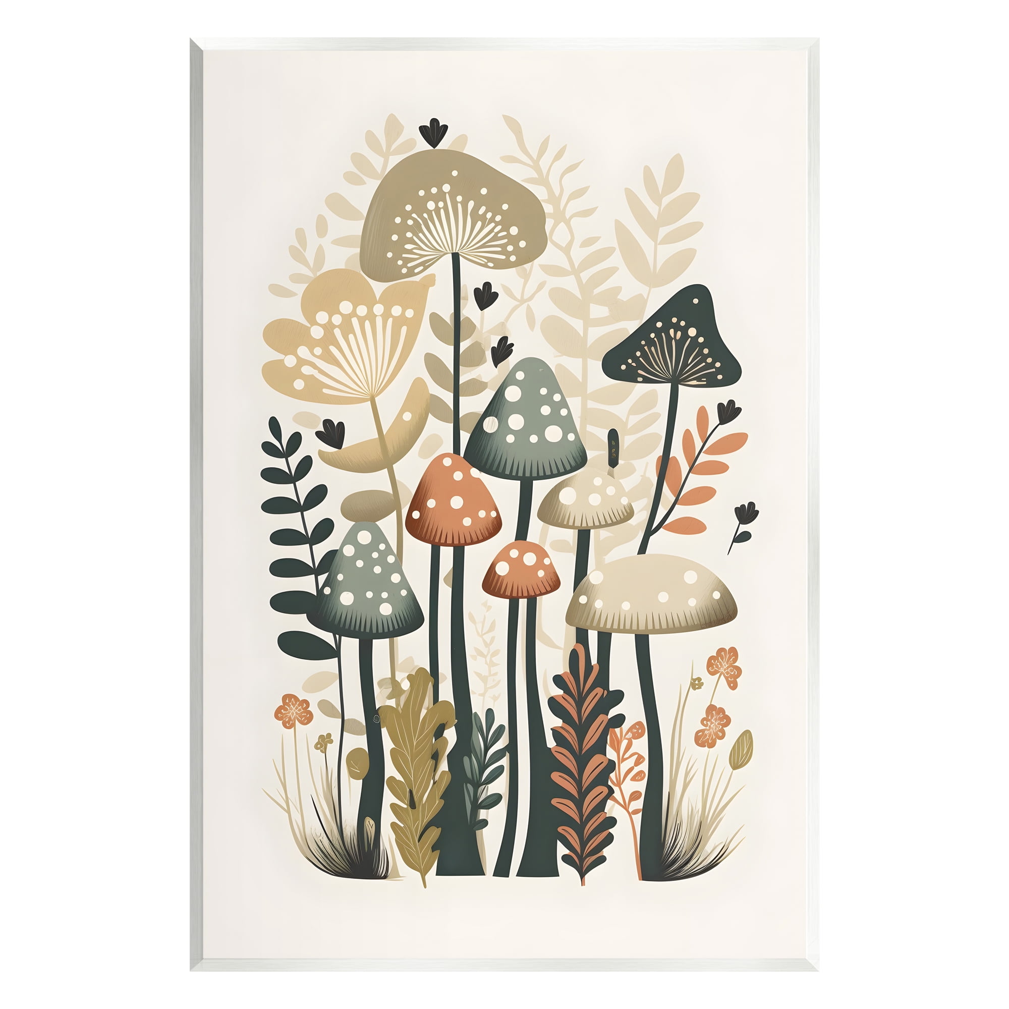 Stupell Industries Whimsical Mushroom Botanicals Botanical & Floral Painting Unframed Art Print Wall Art, 13 x 19