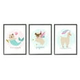 thumbnail image 1 of Stupell Industries Whimsical Mythical Animals Creatures Cute Cartoon Style Graphic Art Black Framed Art Print Wall Art, Set of 3, Design by June Erica Vess, 1 of 5