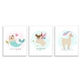 thumbnail image 1 of Stupell Industries Whimsical Mythical Animals Creatures Cute Cartoon Style Graphic Art Unframed Art Print Wall Art, Set of 3, Design by June Erica Vess, 1 of 5