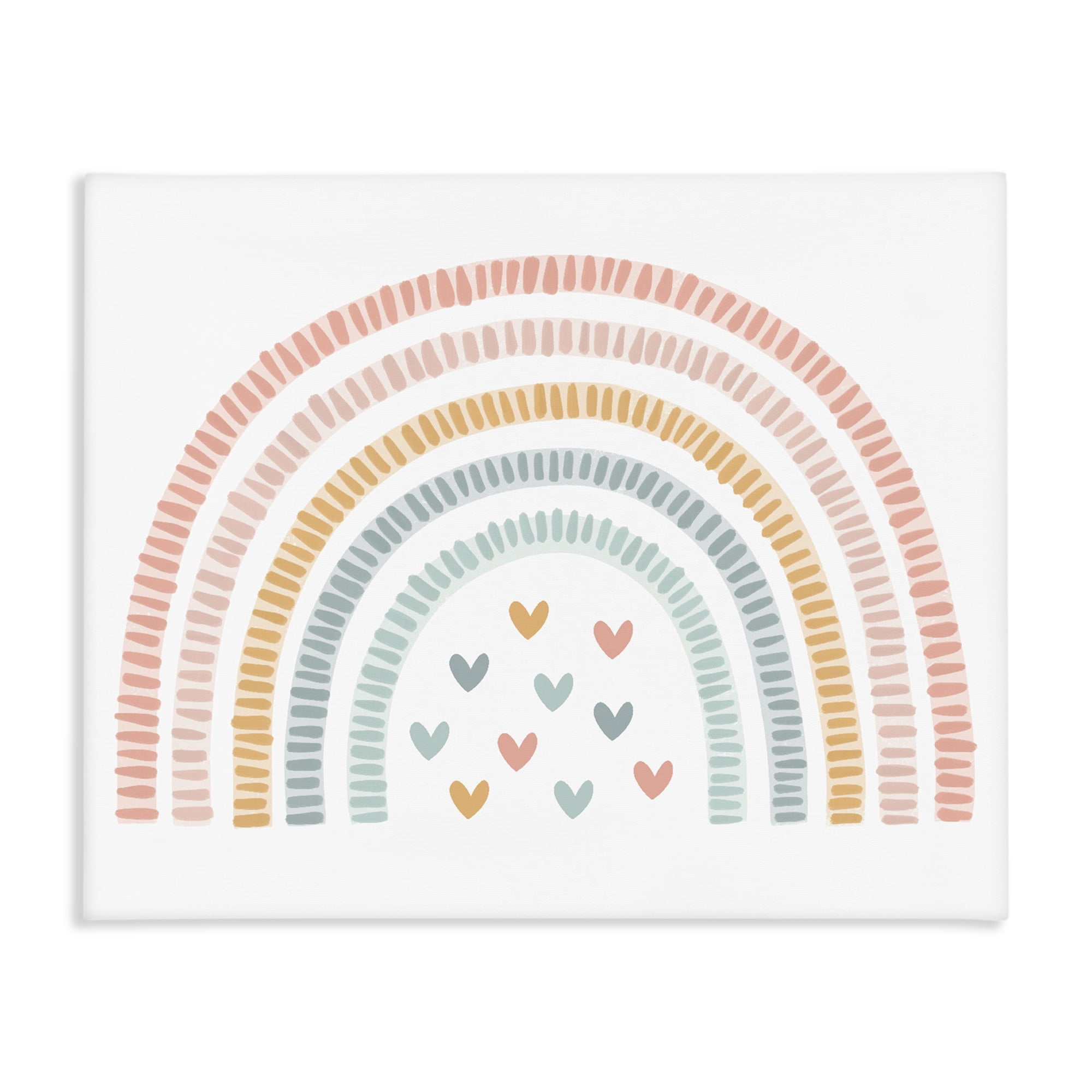 Stupell Industries Whimsical Pastel Rainbow with Hearts Canvas Wall Art, design by Lil' Rue