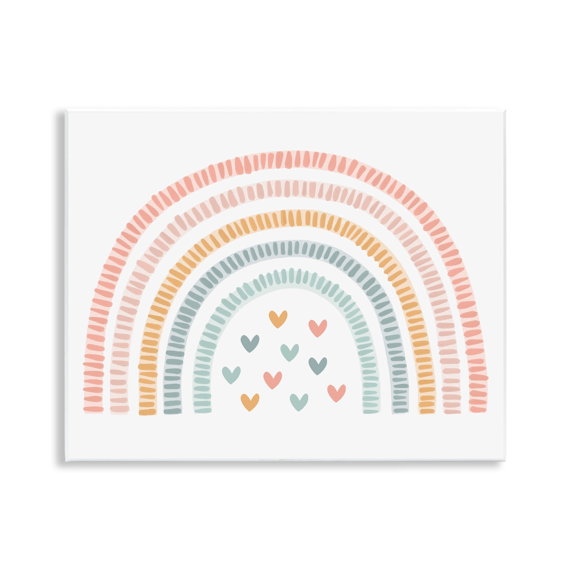 Stupell Industries Whimsical Pastel Rainbow with Hearts Wall Plaque Art, design by Lil' Rue