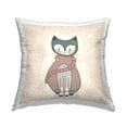 thumbnail image 1 of Stupell Industries Whimsical Patterned Cat Smiling Animal Design by Birgit Maria Kiennast Throw Pillow, 1 of 4