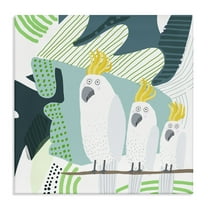Stupell Industries Whimsical Patterned Cockatoo Animals Painting Wrapped Canvas Art Print Wall Art, 17 x 17