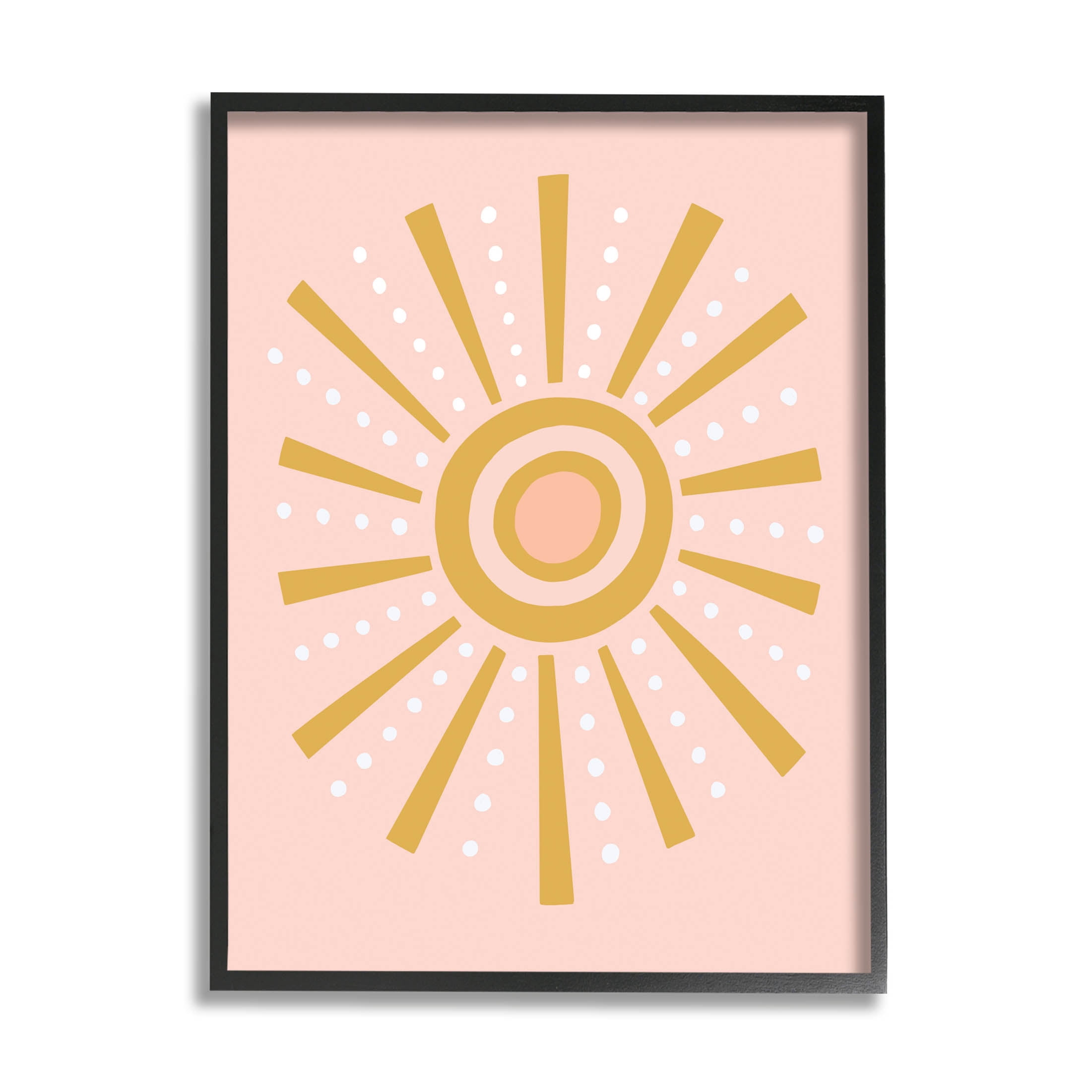 Stupell Industries Whimsical Sun Rays Pattern Graphic Art Black Framed Art Print Wall Art, Design by Nina Seven