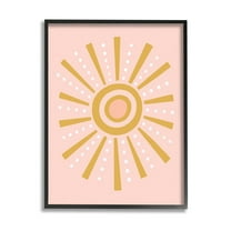 Stupell Industries Whimsical Sun Rays Pattern Graphic Art Black Framed Art Print Wall Art, Design by Nina Seven