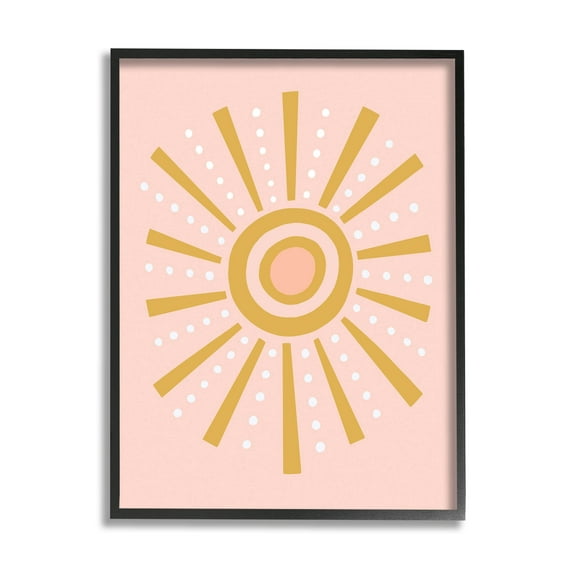 Stupell Industries Whimsical Sun Rays Pattern Graphic Art Black Framed Art Print Wall Art, Design by Nina Seven