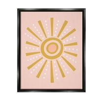 Stupell Industries Whimsical Sun Rays Pattern Graphic Art Jet Black Floating Framed Canvas Print Wall Art, Design by Nina Seven