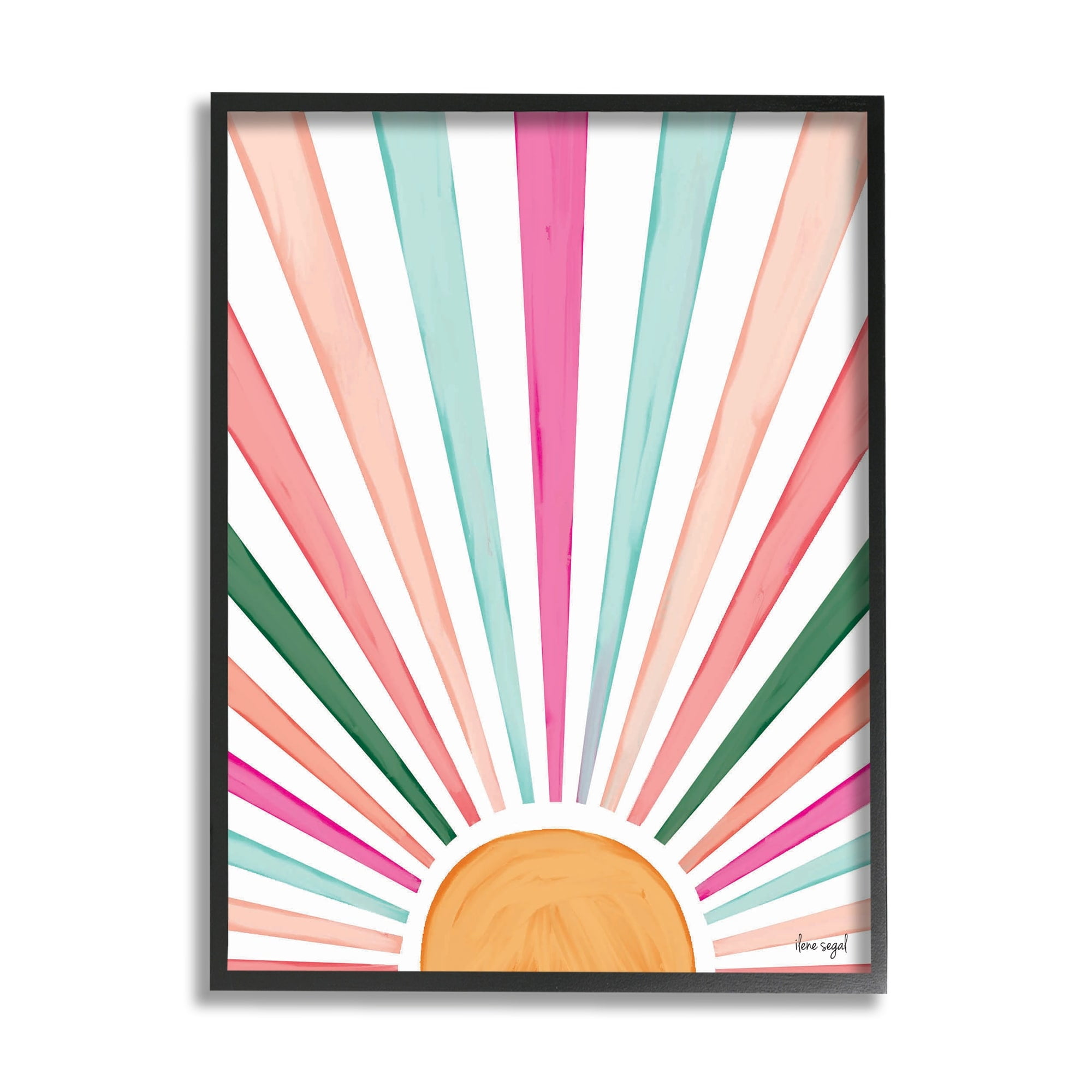 Stupell Industries Whimsical Sun Rays Shining Playful Nature Painting Graphic Art Black Framed Art Print Wall Art, Design by Ilene Segal