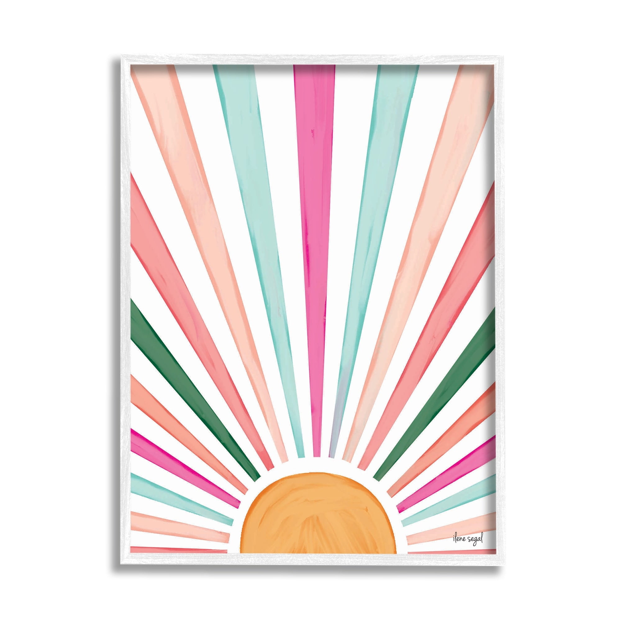 Stupell Industries Whimsical Sun Rays Shining Playful Nature Painting Graphic Art White Framed Art Print Wall Art, Design by Ilene Segal