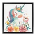 thumbnail image 1 of Stupell Industries Bohemian Whimsical Unicorn with Blossoms Black Floating Frame Canvas Art, 18 x 18, by Creative Studio, 1 of 8