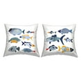 thumbnail image 1 of Stupell Industries Whimsical Varied Fish Patterns Kids Sea Life Design by Victoria Barnes Throw Pillow (set of 2), 1 of 6