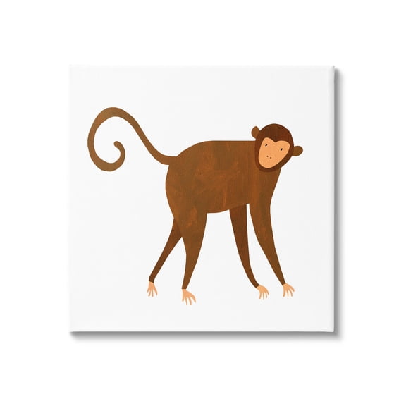 Stupell Industries Whimsical Wildlife Monkey Graphic Art Gallery Wrapped Canvas Print Wall Art, Design by Emily Kopcik