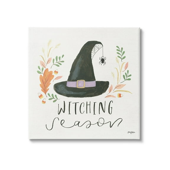 Stupell Industries Whimsical Witching Season Holiday Painting Gallery Wrapped Canvas Art Print Wall Art, 17 x 17