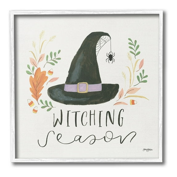 Stupell Industries Whimsical Witching Season Holiday Painting White Framed Art Print Wall Art, 24 x 24