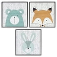 thumbnail image 1 of Stupell Industries Whimsical Woodland Nursery Animals Animals Painting Black Framed Art Print Wall Art, 12 x 12, Set of 3, 1 of 8