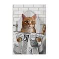 thumbnail image 1 of Stupell Industries Whimsy Cat on Toilet Canvas Wall Art design by Matthew Piotrowicz, 30 x 20, 1 of 7