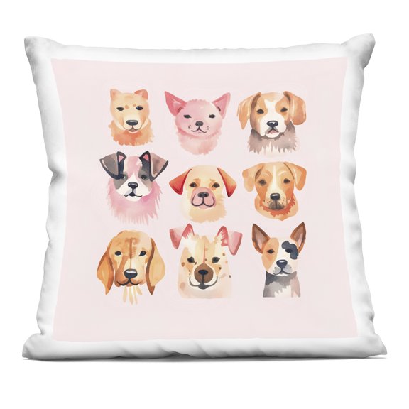 Stupell Industries - Whimsy Dog Parade Throw Pillow 18" x 18" by Andrea Haase