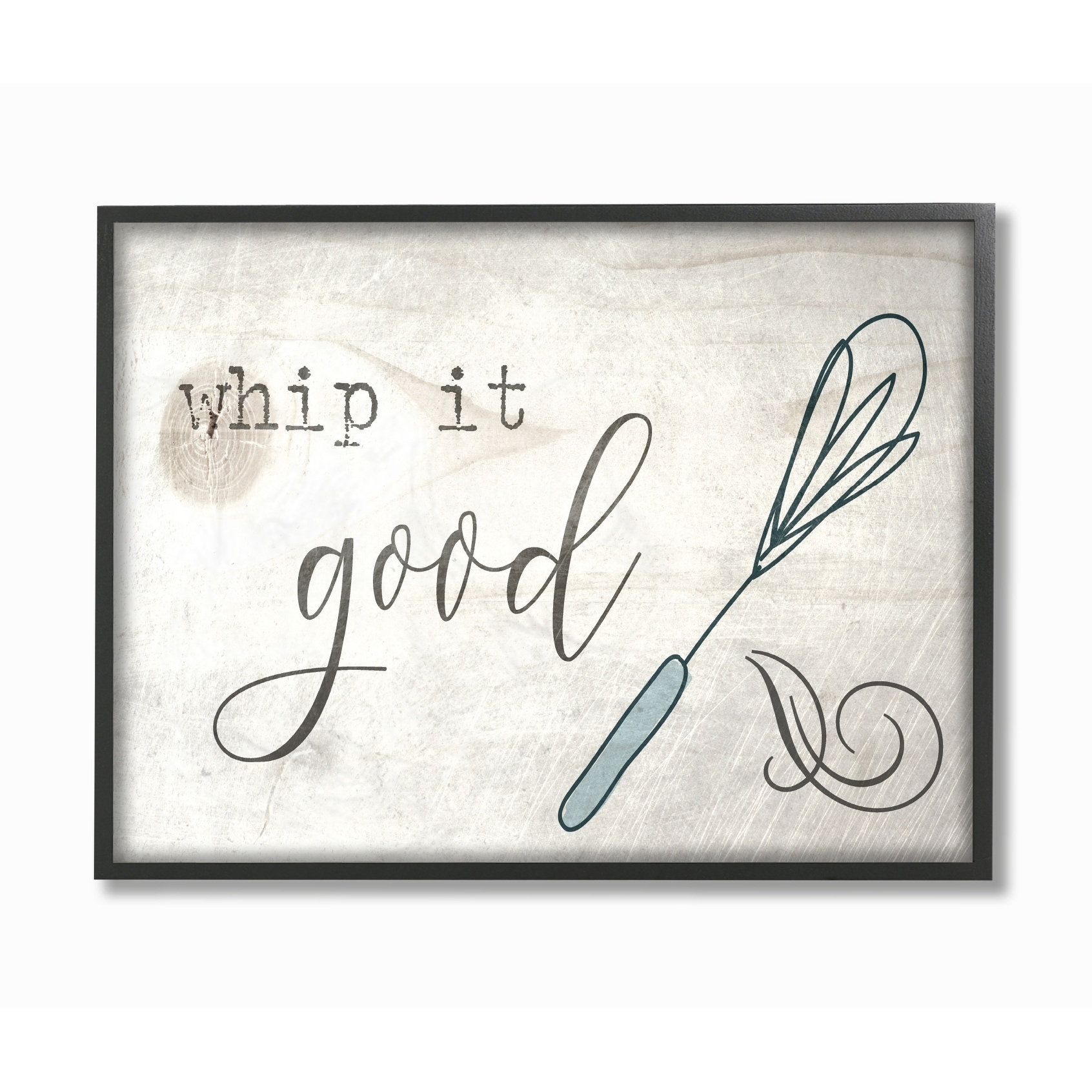 Stupell Industries Whip It Good Whisk Novelty Painting Black Framed Art Print Wall Art, 16 x 20
