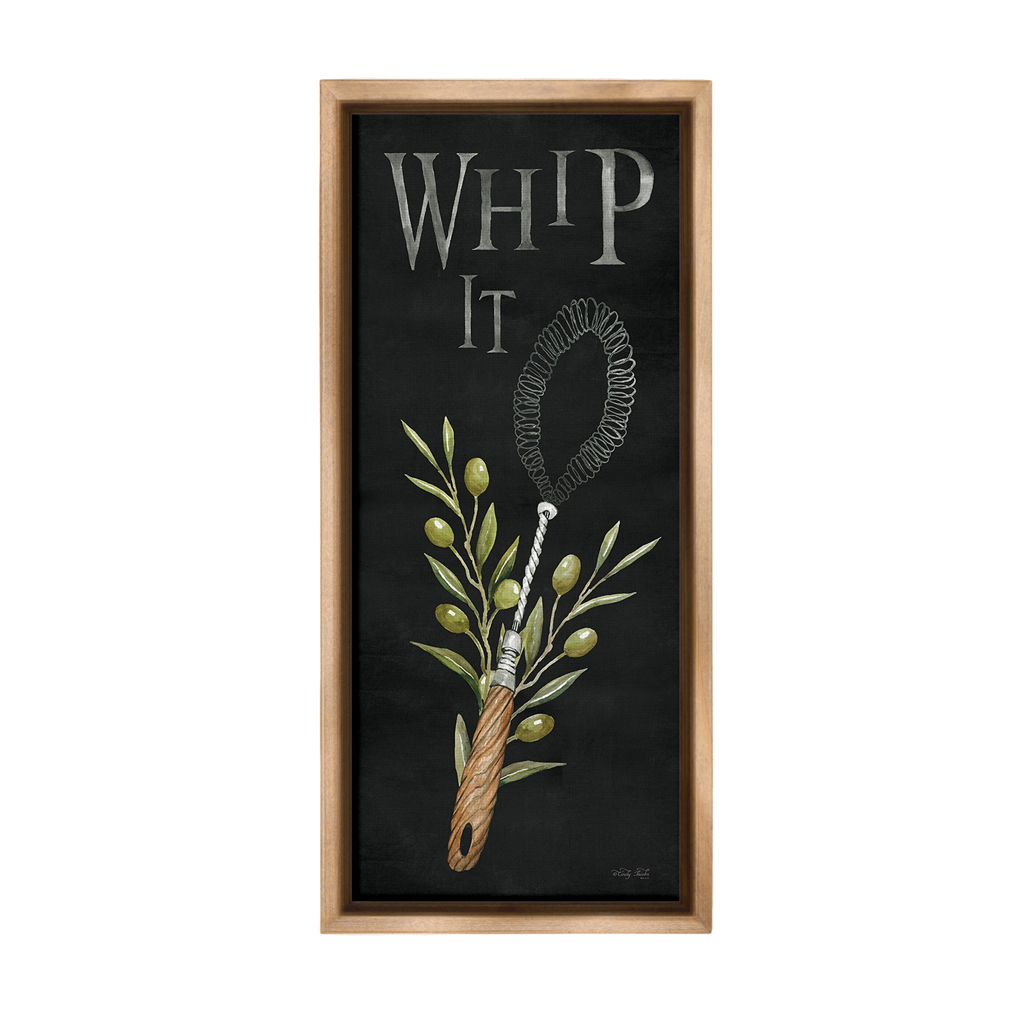 Stupell Industries Whip It Vintage Kitchen Food & Beverage Painting Brown Floater Framed Canvas Art Print Wall Art, 11 x 25
