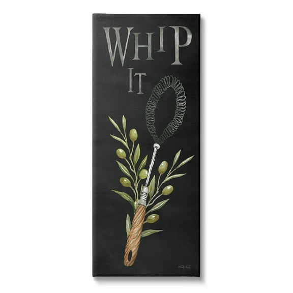 Stupell Industries Whip It Vintage Kitchen Food & Beverage Painting Gallery Wrapped Canvas Art Print Wall Art, 10 x 24