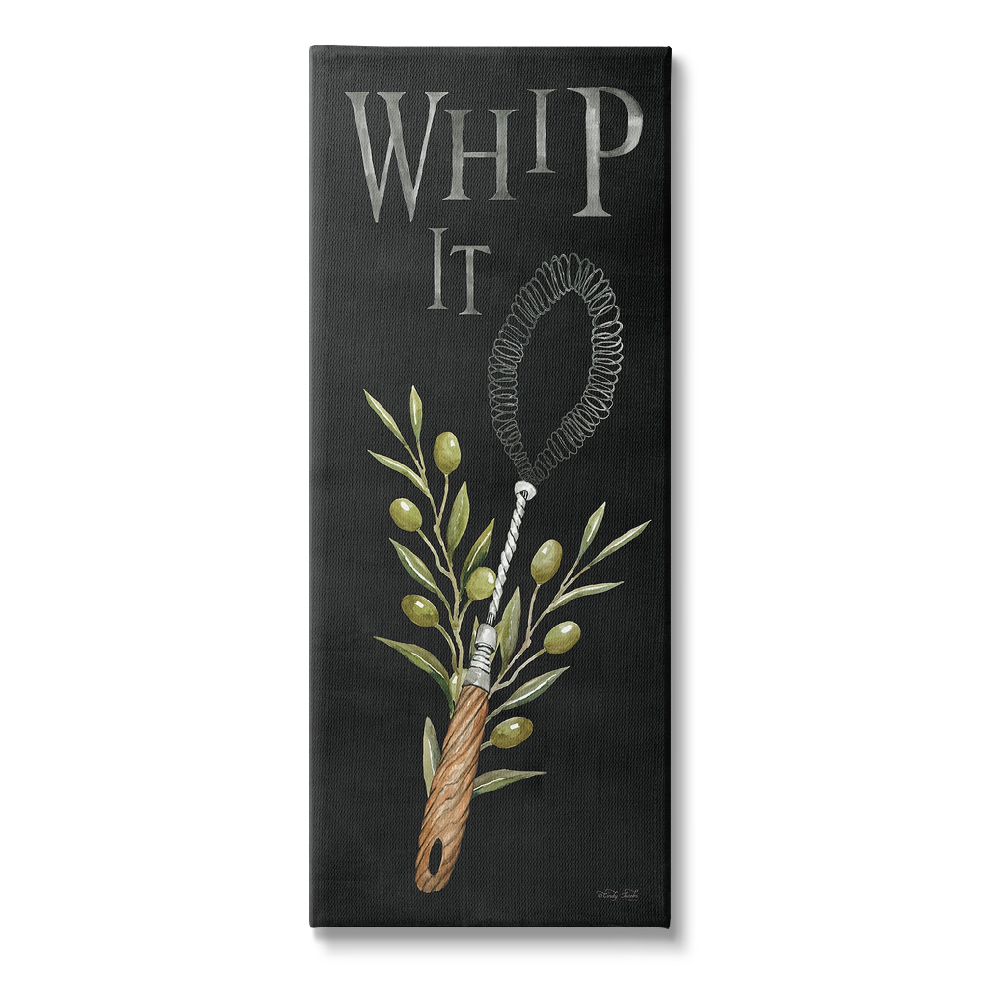 Stupell Industries Whip It Vintage Kitchen Food & Beverage Painting Gallery Wrapped Canvas Art Print Wall Art, 20 x 48