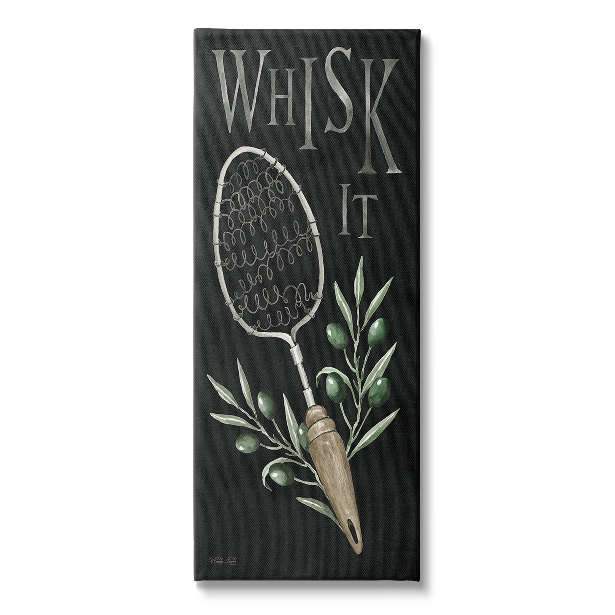 Stupell Industries Whisk It Vintage Kitchen Food & Beverage Painting Gallery Wrapped Canvas Art Print Wall Art, 13 x 30