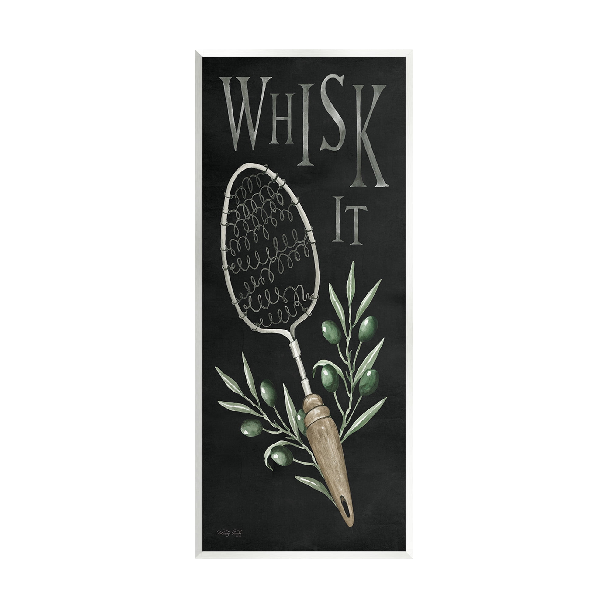 Stupell Industries Whisk It Vintage Kitchen Food & Beverage Painting Unframed Art Print Wall Art, 7 x 17
