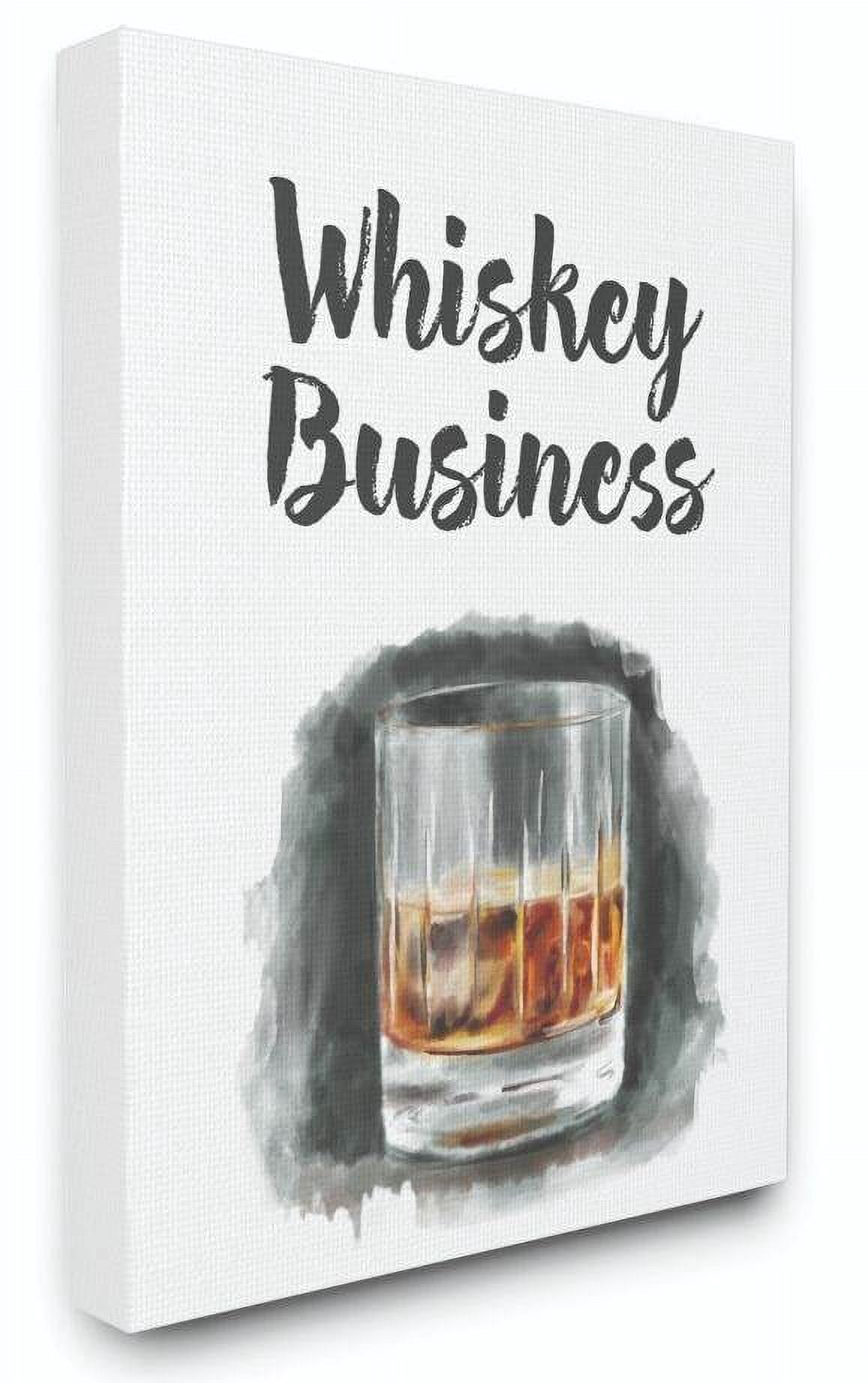 Stupell Industries Whiskey Business Bar Kitchen Drawing Canvas Wall Art by Daphne Polselli