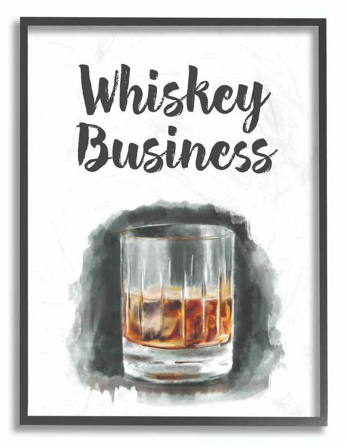 Stupell Industries Whiskey Business Bar Kitchen Drawing Framed Wall Art by Daphne Polselli